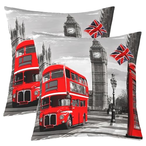Housse de coussin bus londonien pour protéger et décorer