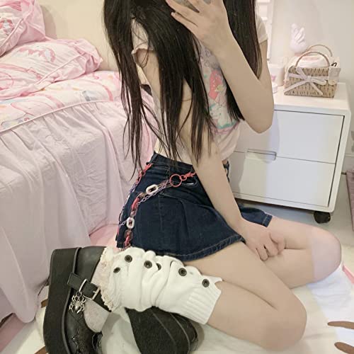 Image of Lebaley Kawaii Leg Warmers Y2K Harajuku Legs Warmer for Girls Women Lolita Accessorie Gothic Long Sock Winter Ankle Warmers