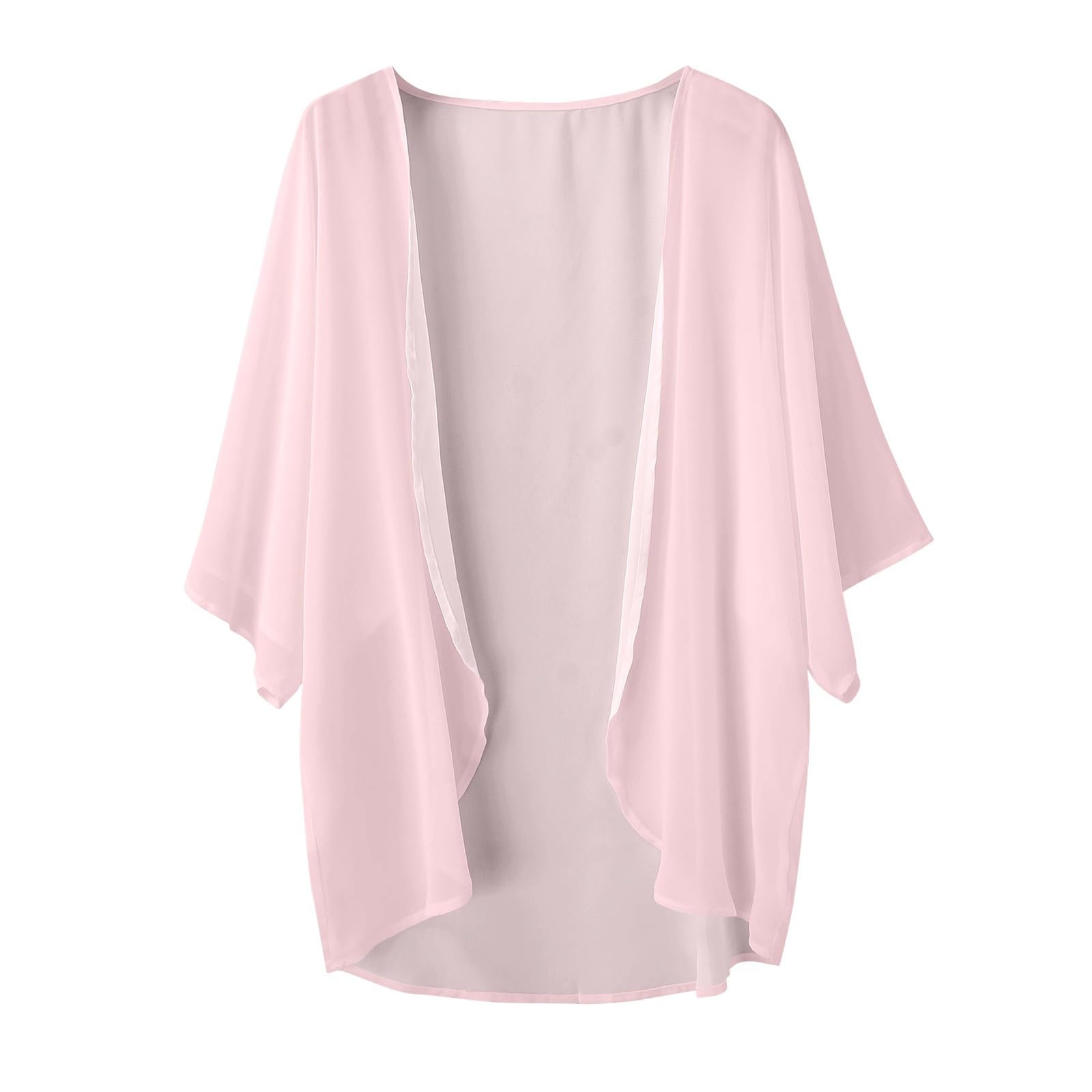 Generisch Boléro pour femme, élégant, léger et aéré, cardigan d'été décontracté, boléro pour robe de soirée, mariage, kimono, été, mousseline, cardigan, couverture solaire, jeté transparent, veste