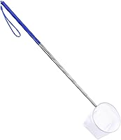 Jxiwfvl 4 Inch Fine Mesh Aquarium Fish Net with 8.6-39" Extendable Stainless Steel Handle - Blue Shrimp Tank Catching Tool