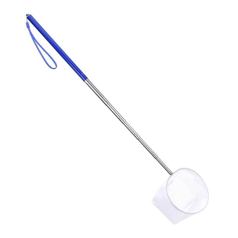 Rede para Aquário com Malha Fina e Cabo Telescópico de Aço Inoxidável Azul Jxiwfvl 10,16 cm