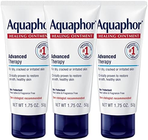Aquaphor Healing Ointment - Travel Size Protectant for Cracked Skin - Dry Hands, Heels, Elbows, Lips, Packaging May Vary, 1.75 Ounce (Pack of 3)