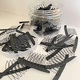 100 Pcs DIY Wig Combs to Secure Wig 6-Teeth Wig Comb Wig Clips with Cloth for Making Wig Caps