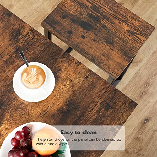 Hoobro Bar Table Set, 3-Piece Dining Table And Bar Stools Set, Pub Table With Adjustable Feet And Bar Chairs With Different Heights, Rustic Brown, For Living Room, Dining Room, Kitchen Bf34Bt01 #TOP5