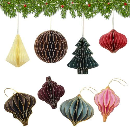 8 Stück Weihnachten Dekorationen Weihnachtsschmuck, Mini Glitter Rand...