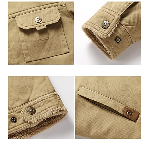 Jaqueta masculina de inverno com botões grossos casual casual casaco de treino solto, Azul-escuro, 3