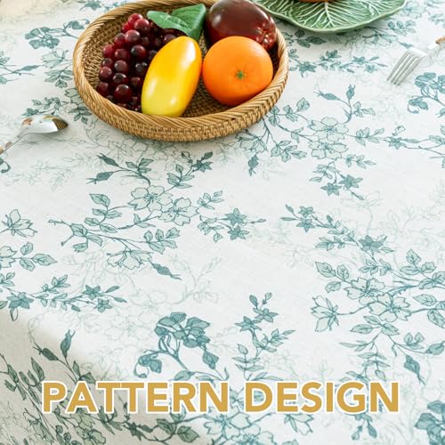H.VERSAILTEX Linen Table Cloths Floral Printed Tablecloth Spill-Proof Waterproof Table Cover for Dining Buffet Feature Soft and Thick Fabric Wrinkle Free, 60 x 104 Inch, Retro Floral - Sage by H.VERSAILTEX - Used condition - Image 6