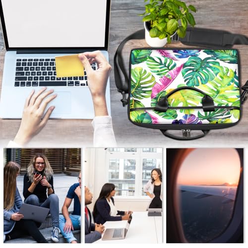Bolso para laptop con hojas tropicales 15 pulgadas miniatura 6