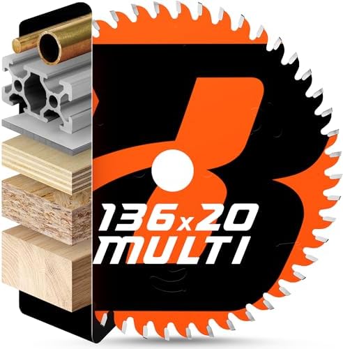 BAUBECK Sägeblatt 136x20 - Multi Material Feinschnitt - Kreissägeblatt 136 x 20mm für Holz, Aluminium, Metall uvm. - Sägeblatt 136x20mm kompatibel mit Bosch GKM uvm.