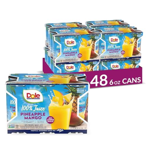 Dole 100% Pineapple Mango Juice, Excellent Source of Vitamin C,