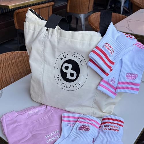 Women's Nylon Tote - Hot Girls Do Pilates, 17 x 5.9 x 14 inches, Magnetic Snap Closure, Multi-Pocket4