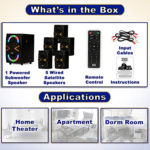 image for Acoustic Audio by Goldwood 5.1 Speaker System 5.1-Channel with LED lig