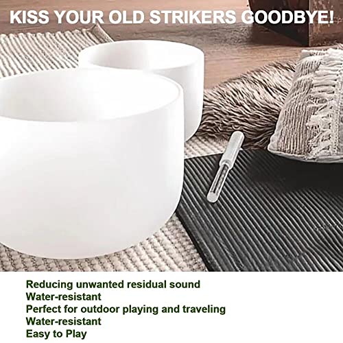 Marreta de borracha com base de acrílico transparente para tocar, tigela cantora de cristal de quart