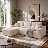 HOMRELEXA 267cm Ecksofa mit Schlaffunktion, Corduroy...