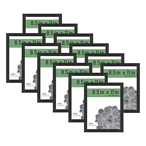 Mcs Gallery Essential Certificate Document Frame Set, Gallery Wall Frames Fit 8.5 X 11 Diplomas, Documents & Certificates, Black Woodgrain, 12-Pack #TOP19