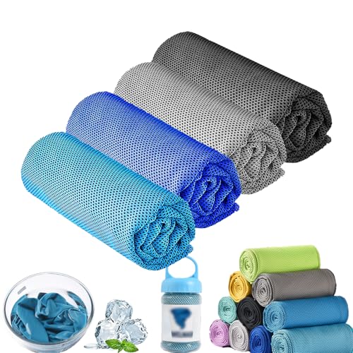 Microfiber Cooling Neck Ice Towel Soft Breathable Fast Drying Stay Cool Towel Ideal For Hot Weather Yoga Golf Gym Running Outdoor Sports Daily Use 4 P