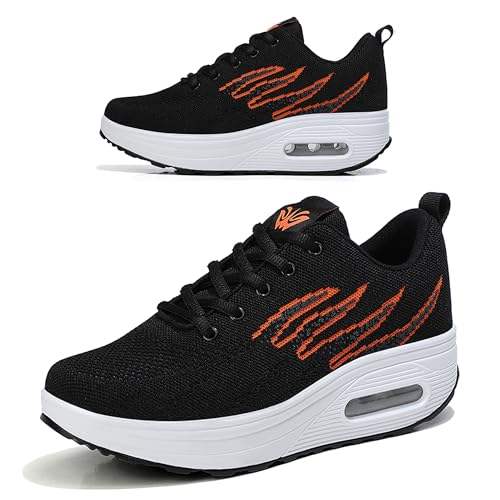 Image of RUIDENG Platform Sneakers for Women Air Cushion | Walking Shoes Women Comfortable All Day | Thick Rocker Bottom