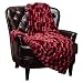 Chanasya Super Soft Fuzzy Fur Elegant Faux Fur Rectangular Embossed Pattern With Fluffy Plush Sherpa Cozy Warm Maroon Red Microfiber Throw Blanket (50" x 65") - Burgundy
