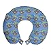 ABAKUHAUS Faultier Reisekissen Nackenstütze, Hängende Zweige Faule Tier, Schaumstoff Reiseartikel für Flugzeug und Auto, 30x30 cm, Ceil Blau Sepia