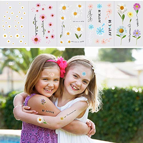 Konsait 25 Sheets Flower Temporary Tattoos, Fake Tiny Temporary Tattoo Waterproof Body Art Sticker For Women Girls Kids,Hand Neck Wrist, Brirthday Party Favour Supplies,Party Bags Filler #TOP3