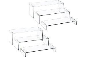 Acrylic Display Risers Large 6 Pcs 12" Tiered Display Stand