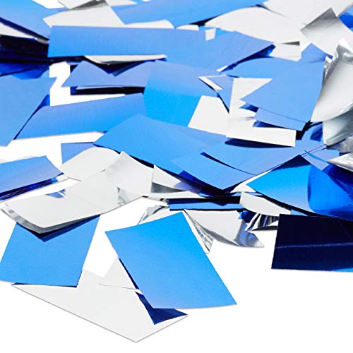 Relaxdays Set da 5 Cannoni spara coriandoli 40 cm, Carnevale, Idea Regalo Decorazione Matrimoni, gittata 6-8 m, Metallici, Blu-Argento