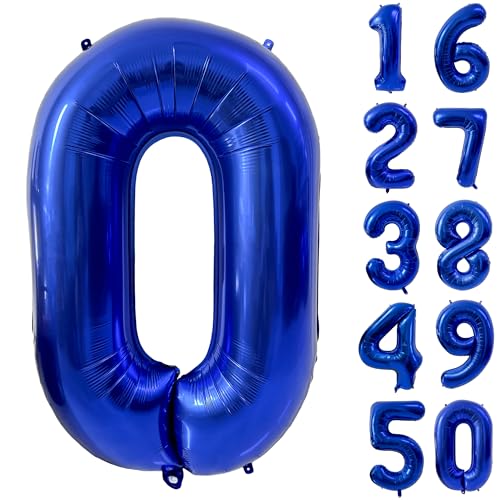40 inch Navy Blue Number Balloon Dark Blue 0 Balloons Giant Foil Helium Balloons Blue Number 0 Balloon for Birthday Party Decorations