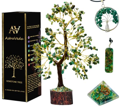 AstraVeda Green Jade Crystal Tree, Chakra Tree, Tree of Life, Chakra Tree, Feng Shui Tree, Healing Crystal, Gemstone Tree
