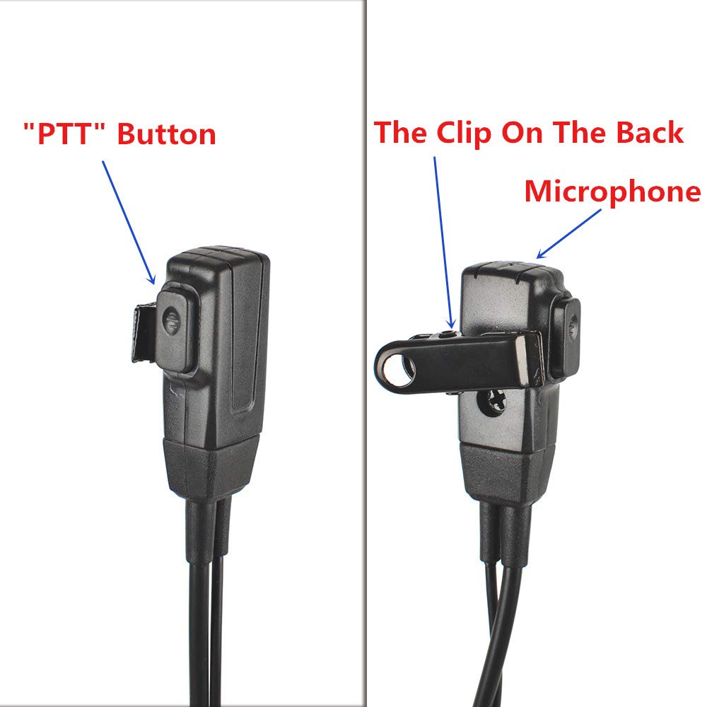 HYS Walkie Talkie D Sahpe Headset With In-line PTT/Mic For Motorola Mag One Brp40 Bc90 Cp300