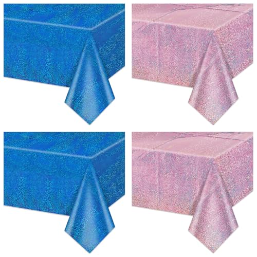 PTECDROTS holographic pink blue tablecloths