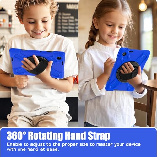 Funda Lenovo Tab S10 K10C ideal para viajes con soporte y asa de mano azul 5