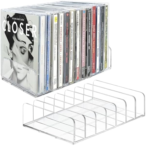 Przezroczysty uchwyt na płyty CD, 2 szt., akrylowy regał na płyty CD/DVD, stojak na kosmetyki, organizer na CD, tacki na kasety, kasety do gier, książki, kosmetyki