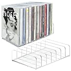 Niuny Supports pour CD Transparents 2pcs Supports de Rangement pour CD Porte Transparent Storage Rack Rangement pour DVD Ombre à Paupières Palette de Maquillage Cosmétiques et Livres