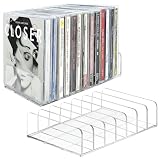 Niuny Durchsichtiger CD-Halter 2Stk CD-Aufbewahrungsregal Acryl CD-/DVD-Präsentationsregal DVD Ständer Kosmetik-Organizer CD-Organizer-Ständer CD-Tablett für Kassetten Spielekassetten Bücher Kosmetik