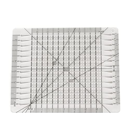 Respicefinem 28.0×23.0×3.0 Quilting Ruler Transparent Acrylic Accurate Scale Grid Line Multifunction Cut Ruler for Sewing Needlework Craft June Tailor Shape