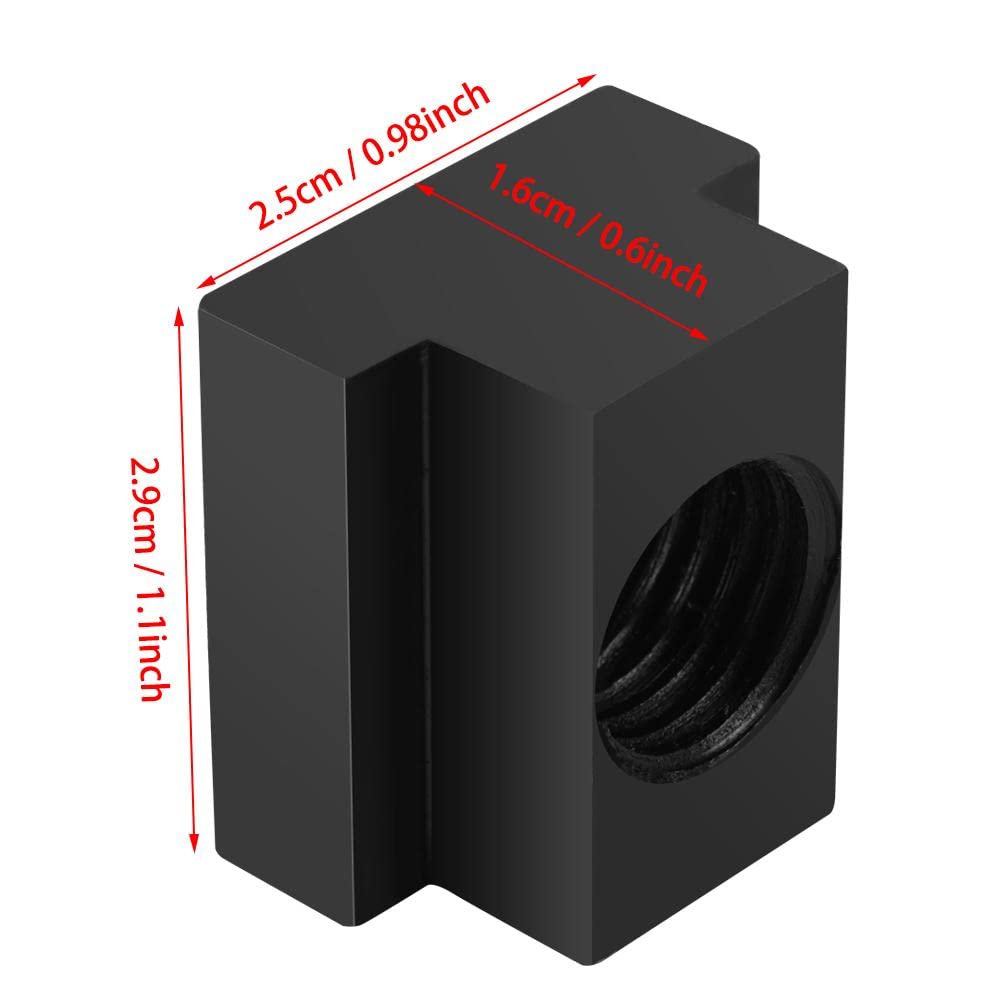 TICFOX 5 pcs Steel T-Slot Nut Black Oxide Finish T Slot Nuts M14 Threads Fit Into T slots In Machine Tool Tables for Aluminum Profile - Image 4