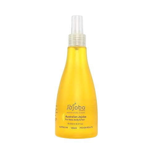 Jojoba Aceite australiano 100% puro de 8.5 fl oz  Aceite natural prensado en frío para cara, cabello y cuerpo  Hidratante ligero, no grasoso,