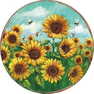 Primitives by Kathy Garden Theme Featuring Sunflowers & Bumblebees Decorative Placemat Primitives by Kathy Garden Theme Featuring Sunflowers Bumblebees Decorative Placemat