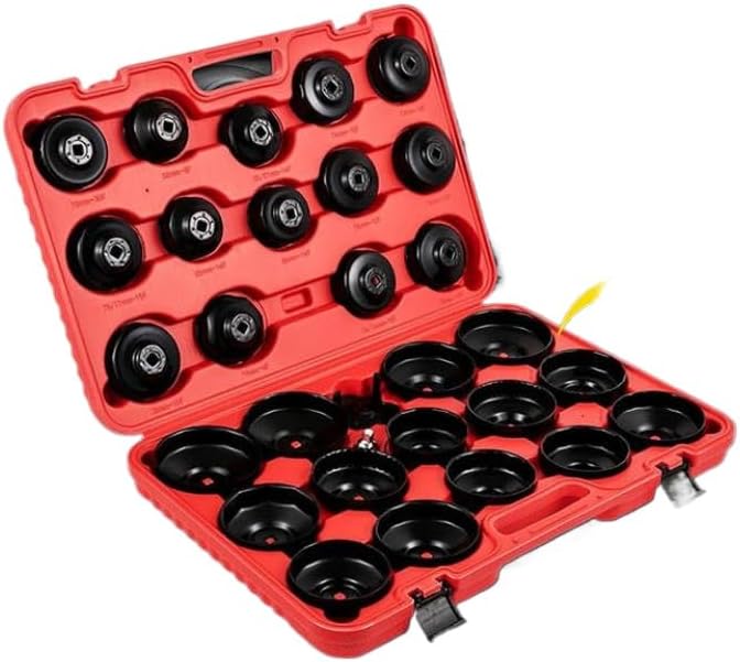 30pcs Cup Type Oil Filter Wrench Removal Tool Set Cup Socket Tool Kit Compatible with Wide Range of Vehicles Robust Steel Material