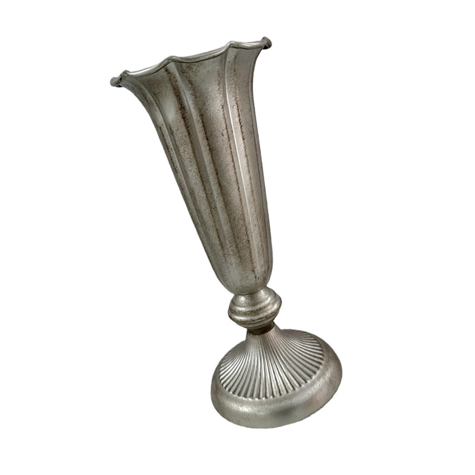 Elnwnnkc Arrangements Vases for Wedding Centerpieces Planter Vases Pots for Artificial Real Flower Trumpet Plant Urns Metal Trumpet for Centerpieces