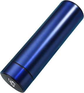 Thermal Bottle, Temperature Display Waterproof Insulated Water Bottle Water Flask, with Removable Tea Strainer, Stainless Steel, PP and Silicone, 500 ml 16.9 oz