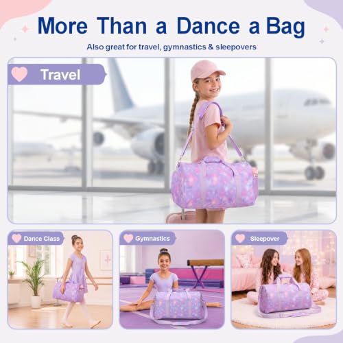 Image of Bagseri Dance Bag for Girls - Large Kids Duffle Bag for Travel