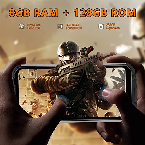 Rugged Smartphone Unlocked Cell Phone 10600Mah Battery 128Gb+8Gb Android 11 6.39'' Screen 20Mp Night Vision Camera Dual Sim Phones Ip68 Waterproof Mobile Otg Nfc Oukitel Wp16, Orange #TOP3