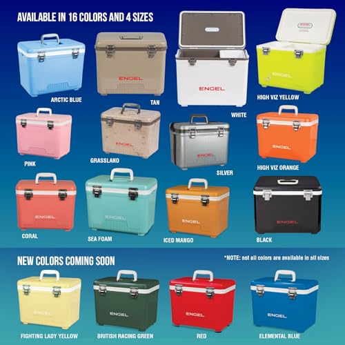 Engel UC13 13qt Leak-Proof, Air Tight, Drybox Cooler and Small Hard Shell Lunchbox for Men and Women in Artic Blue - Thumbnail 4