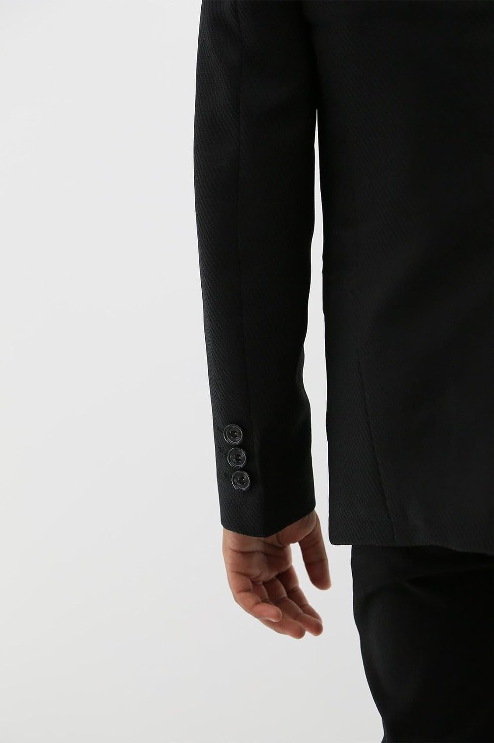 Boys Single Breasted Textured Tweed Blazer – Formal Smart Casual Jacket for Special Occasions 346 Black Age 6 Years