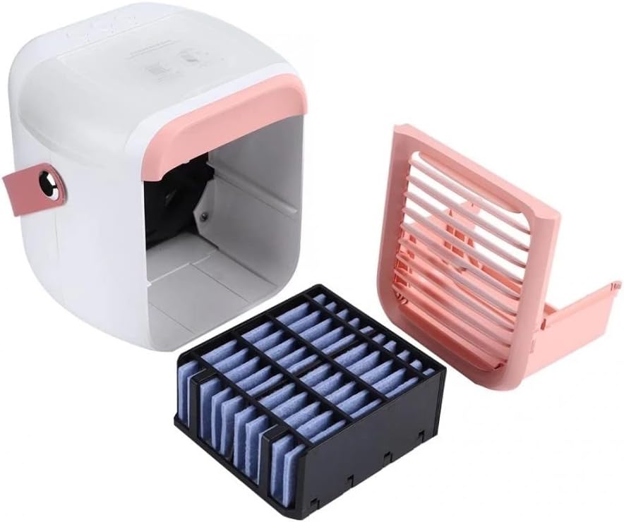 Handheld Blower Fan Mini Air Cooler Conditioner Portable Desktop Air Cooler Fan Home Air Conditioning Fan (Color : Blue) (Blue)