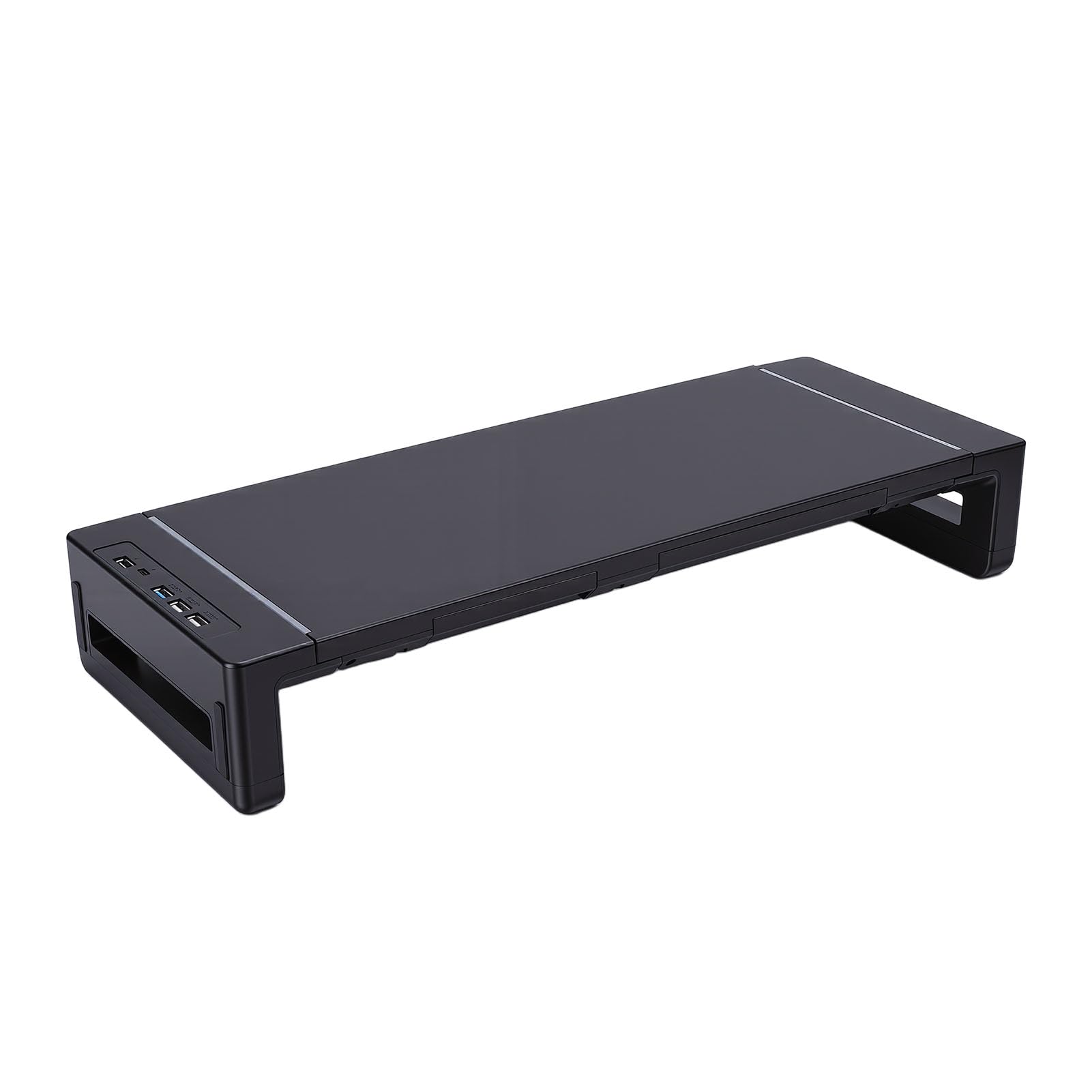 4 Porty USB 3.0 Podstawka Pod Wyświetlacz Komputera, Regulowana Składana Podstawa Pod Monitor, Podstawka z Uchwytem na Telefon o Ergonomicznej Konstrukcji, Idealna do Laptopa, Telewizora,