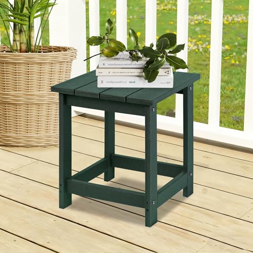 image for LZRS Adirondack Square Outdoor Side Table for Patio, Pool Composite Pa
