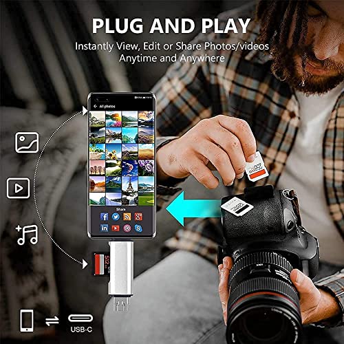 Image of Card Reader 3-in-1 SD, Micro SD, SDXC, SDHC, Micro SDHC, Micro SDXC Memory Card Reader for MacBook PC Tablets Smartphones