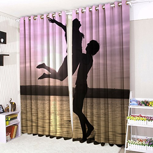 Cortinas con ojales CUSHIONMANIA de puesta de sol 3D para dar calidez y estilo a tus ventanas